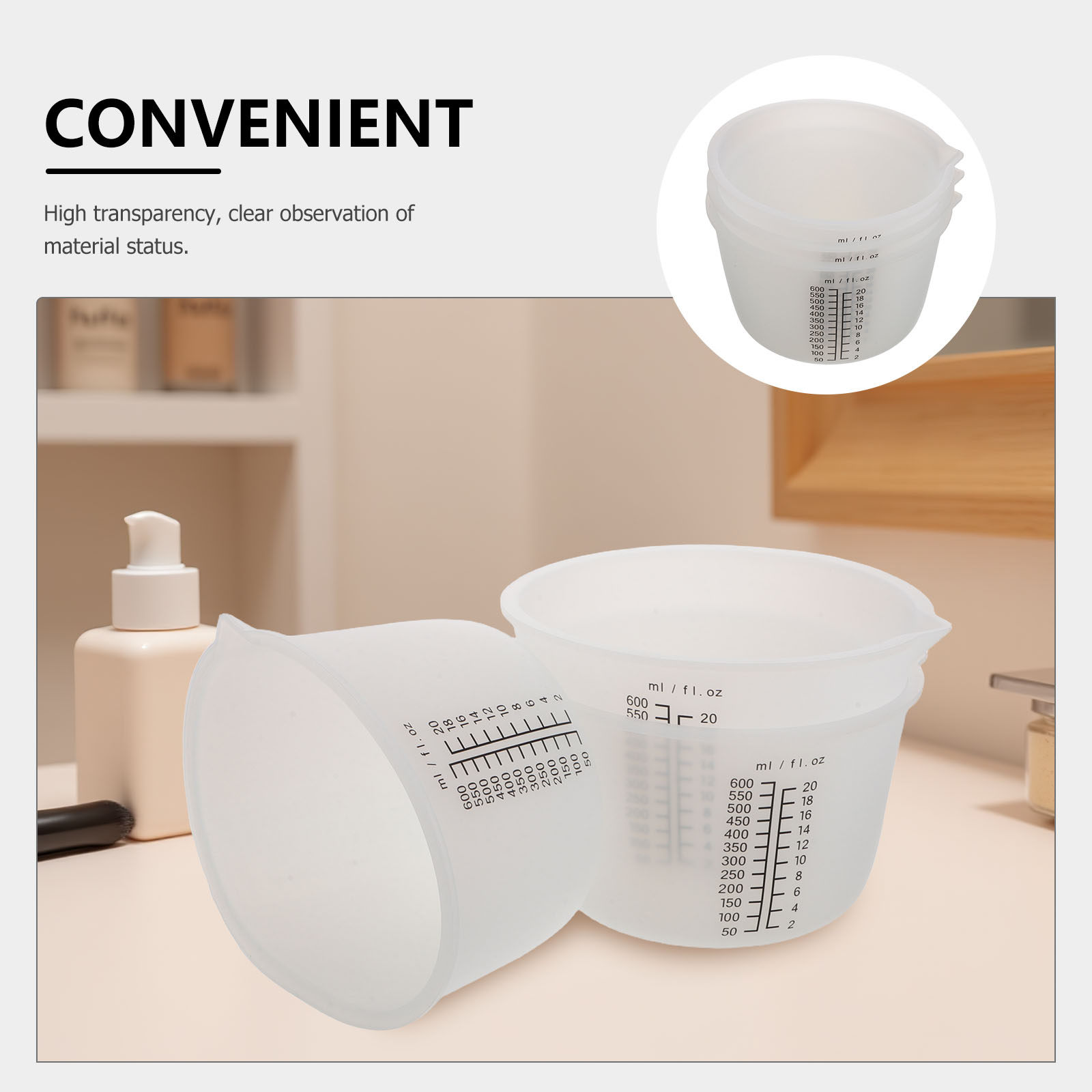 3Pcs Silicone Resin Mixing Cup - đánh giá và giá Mixing Cup Silicone