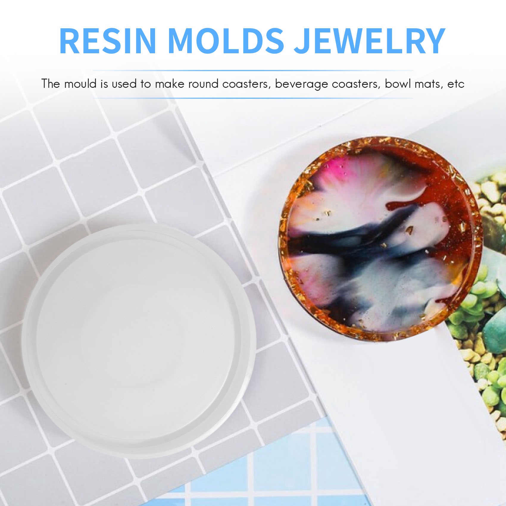 ABQR 4 Pack Big Diy Round Coas - đánh giá và giá Coaster Mold Round